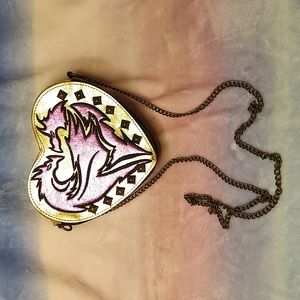 Disney Descendants Maleficent Fashion Purse With Metal Chain Strap